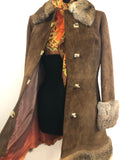 1960s Coney Fur and Suede Coat - Size UK 10