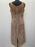 womens  vintage  sleeveless  midi dress  lace  fringing  fringed  dress  diamante  50s  1950s urban village womens vintage clothing