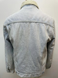 Winter Jacket  Winter Coat  vintage  Sherpa  Navy  mens  M  logo  Light Blue  levis  levi strauss  jean  Jacket  indigo  Denim jacket  denim  collar  blue