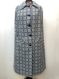 womens  Welsh Woollens  welsh wool  welsh  vintage  Urban Village Vintage  turqoise  tapestry  MOD  L  cape  blue  60s  1960s