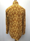 vintage  Urban Village Vintage  urban village  top  Shirt  Printed T-Shirt  printed shirt  printed  print  orange  Mens Shirts  mens  long sleeves  Long sleeved top  long sleeve  Lens  floral shirt  floral  dagger collar  button  70s  1970s