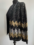 xmas  womens  vintage  Urban Village Vintage  urban village  studio 54  sparkly  silver  sequin jacket  sequin  party  new year  gold  disco jacket  disco  christmas  black  70s  1970s