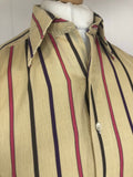 vintage  Urban Village Vintage  stripes  purple  pink  mens  M  double two  cream  Cotton  beige  70s  1970s