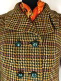 womens  vintage  Urban Village Vintage  urban village  pockets  orange  multi  long sleeve  jacket  Green  double breasted  dereta  button  blazer jacket  Blazer  70s  1970s  12