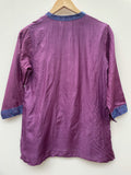 vintage  Urban Village Vintage  urban village  trim detail  silk  S  retro  purple  psychedelic  psych  mens  long sleeve  lightweight  Indian  hook and eye  hippy  hippie  high neck  fabrindia  60s  1960s