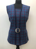 womens  welsh wool  waistcoat  vintage  vest  Urban Village Vintage  tunic  tapestry  Caerwys Clothes  blue  60s  1960s  12