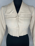 womens  vintage  Urban Village Vintage  open collar  large collar  jacket  cropped jacket  cream  70s  6  1970s