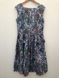 womens  vintage  Urban Village Vintage  swing dress  multi  floral  dress  blue  50s  1950s  10