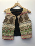 womens  waistcoat  vintage  Urban Village Vintage  urban village  Small  sleevless  sequins  sequin top  retro  Patchwork waistcoat  patchwork  mens  Jacket  indian  hippy  hippie  festival  ethnic  brown