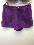 womens  waistcoat  vintage  vest  Urban Village Vintage  two piece  tunic top  tunic  trousers  top  suede  shorts set  purple  lace up  hippie  festival  boho  bohemian  70s  60s  6  1970s  1960s