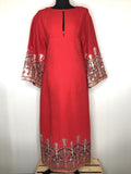 1970s Ethnic Embroidered Maxi Dress by Polly Peck by Sybil Zelker - Size UK 10