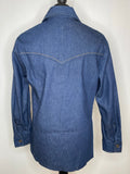 western  vintage  usa  Urban Village Vintage  urban village  shirt  shacket  rappers  press stud  mens  medium  m  denim style  denim shirt  denim  button fastening  blue  70s  1970s