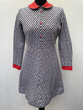 1960s Striped Long Sleeved Dress - Size 12
