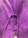 womens  waistcoat  vintage  vest  Urban Village Vintage  two piece  tunic top  tunic  trousers  top  suede  shorts set  purple  lace up  hippie  festival  boho  bohemian  70s  60s  6  1970s  1960s