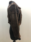 womens  vintage  Urban Village Vintage  lining  Jacket  fur  coney fur  collar  coat  brown  8  70s  70  1970s