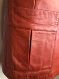 womens jacket  womens coat  womens  vintage  Urban Village Vintage  urban village  soft leather  Scandinavian fur co  retro  pockets  Leather Jacket  Leather Coat  Leather  Jacket  coat  button  brown leather  brown  big collar  autumn
