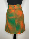 womens  vintage  Urban Village Vintage  urban village  Skirts  skirt  scooter  orange  modette  mod  Mini Skirt  mini  houndstooth  green  dogstooth  check  60s  60  1960s  1960