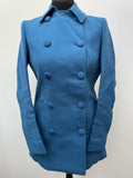 womens  vintage  Urban Village Vintage  urban village  pockets  Pindi Sports  NOS  MOD  made in england  long sleeve  Jacket  double breasted coat  double breasted  deadstock  collar  coat  button down  button  blue  big collar  60s  1960s  10