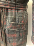 70s  1970s  check coat  double breasted coat  womens coat  coat  womens jacket  womens  vintage  Red  jacket  Grey  checked  check  blazer jacket  blazer  belted blazer  14 Urban Village Vintage