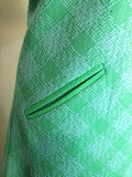 womens  vintage  Urban Village Vintage  sleevless  retro  pockets  MOD  knee length  green  dress  check print  check  blue  back zip  60s  1960s  12