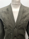 vintage  Urban Village Vintage  urban village  Suede  Pierre Sangan  mens  M  long sleeves  long sleeve  Green  cardigan  cardi  button  70s  1970s