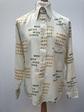 vintage  Urban Village Vintage  urban village  Shirt  printed shirt  pockets  novelty  Mens Shirts  mens  long sleeve  L  disco  chest pockets  button up  70s  1970s