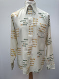 1970s Novelty Owl Print Disco Shirt - Size L