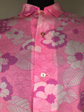 womens  vintage  Urban Village Vintage  urban village  sleeveless  retro  print blouse  pink  MOD  floral print  floral  dress  collar  blouse  60s  1960s  14