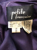 womens  vintage  Urban Village Vintage  urban village  suede trim  split front dress  short sleeved  retro  purple  MOD  high neck  dress  belt  60s  1960s  12