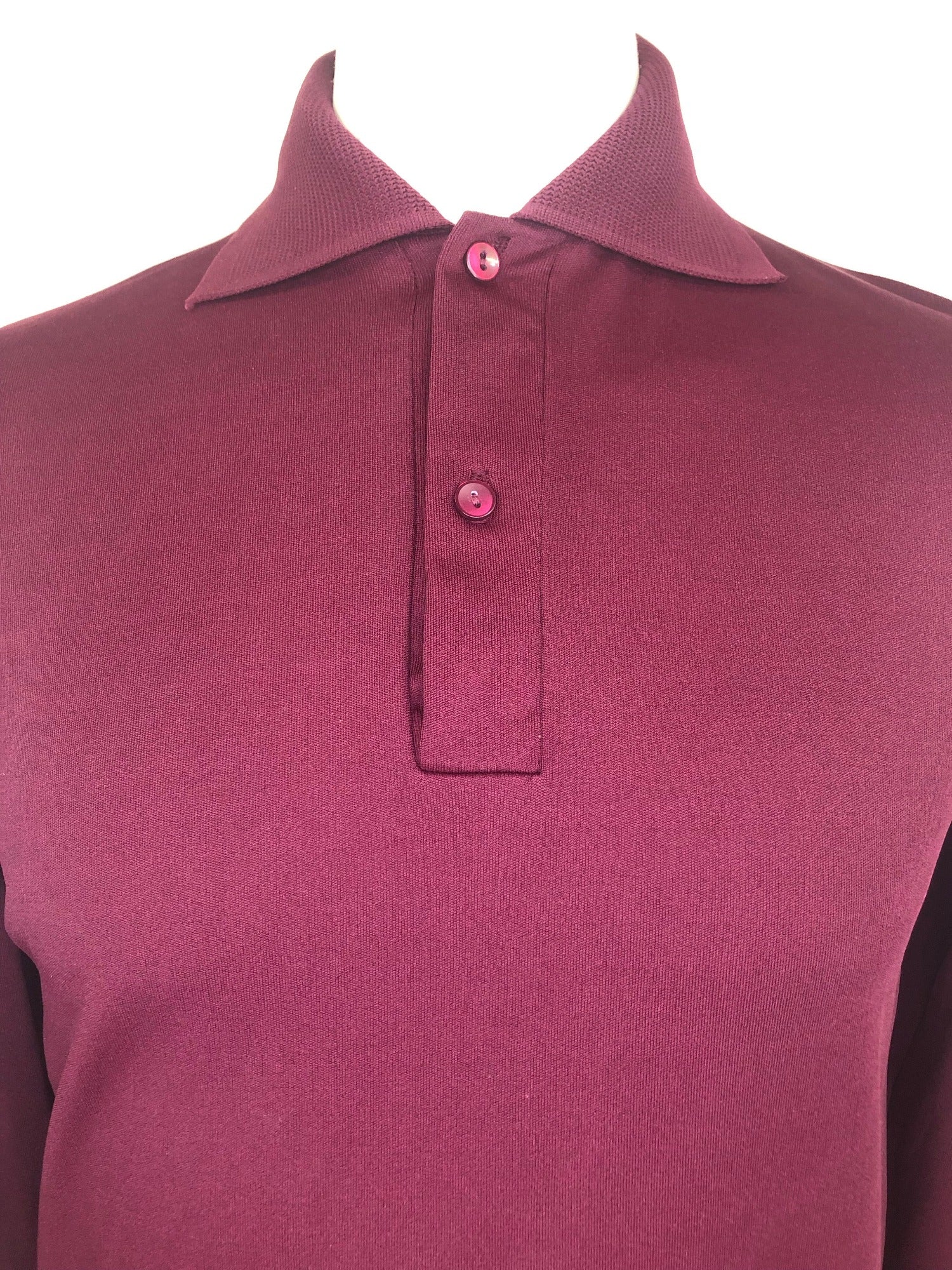 vintage  red  New old stock  MOD  mens  Long sleeved top  light knit  L  Jonelle  burgundy  Berketex  60s  1960s