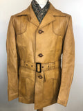 1970s Belted Leather Jacket by DNYX Leatherwear - Size UK L