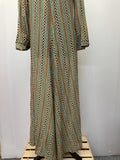 womens  vintage  v neck  Urban Village Vintage  urban village  summer dress  summer  retro  maxi dress  long sleeve  jaeger  Green  dress  collar  brown  boho  big collar  belted dress  70s  70  60s  1970s  1960s  12