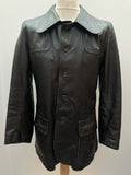 1970s Leather Jacket in Black - Size M
