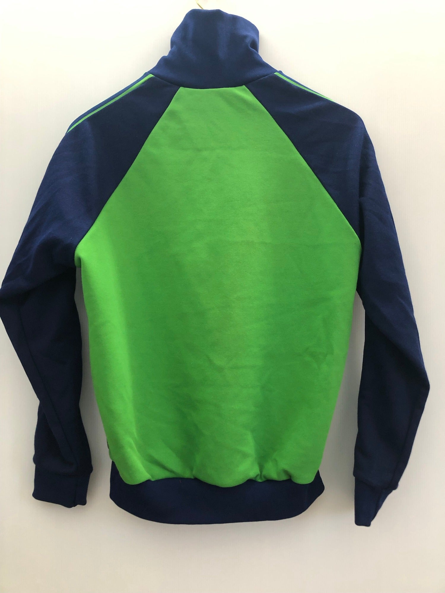 1970s Adidas Zip up Track Top in Navy and Green Size S Urban