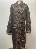 vintage  Urban Village Vintage  urban village  tootal  smoking jacket  silky  silk  pockets  Paisley Print  paisley inspired  paisley  mens  made in britain  long sleeves  Long sleeved top  long sleeved  long sleeve  dark brown  belted jacket  belted  belt detail  belt  70s  60s  1970s  1960s