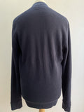 xl  vintage  Urban Village Vintage  urban village  scooter  MOD  mens  long sleeves  long sleeve  logo  light knitwear  light knit  knitwear  knitted  knit  Fred Perry  extra large  embroidered logo  bomber cardigan  bomber  blue