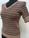 womens  white stag  vintage  vest  v neck  Urban Village Vintage  urban village  patterned  pattern  knitwear  knitted  knit  elasticated  brown  autumnal  70s  1970s  10