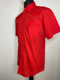 western  vintage  Urban Village Vintage  urban village  shirt  roebucks  red  press stud  pointed collar  mens  medium  m  dagger collar  dagger  cowboy  button fastening  70s  1970s