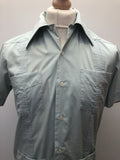 vintage  Urban Village Vintage  urban village  urban  summer  stitch detailing  S  retro  mens  guayabera  cuban  collar  blue  big collar  70s  70  1970s