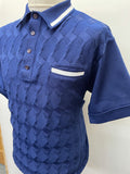 vintage  Urban Village Vintage  urban village  short sleeved  short sleeve  polo top  polo shirt  polo  pockets  pocket detail  patterned  pattern  MOD  midi  mens  Lightweight Knit  light knitwear  light knit  knitwear  knitted  knit  front pockets  electric blue  elasticated  diamond pattern  collared  collar  chest pockets  button front  button  blue  60s  1960s