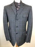 vintage  Urban Village Vintage  urban village  two piece  trousers  suit  straight leg  retro  red paisley  pockets  Paisley Print  paisley lined  paisley  mens  M-L  M  long sleeve  L  Jacket  Hugo Sanchez  grey  blue check  blazer jacket  70s  1970s