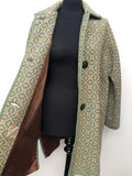 Cymru  wool  womens  welsh  vintage  Urban Village Vintage  tapestry  patterned  MOD  jacket  green  coat  60s  1960s  16