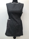 womens  white  vintage  Urban Village Vintage  urban village  tunic  tie waist  short sleeved  Polka Dot  pockets  button back  black  70s  1970s  16
