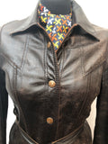 1970s Rare Reversible Leather and Suede Jacket - Brown - Size 8