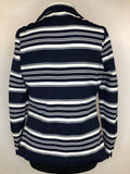 womens  white  vintage  top  striped  retro  long sleeved  Blue  blouse  70s  1970s  12