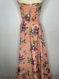 zip  womens  vintage  Urban Village Vintage  urban village  summer dress  strapless  pink  petite  maxi dress  flowers  floral print  floral dress  floral  dress  50s  4  1950s