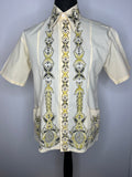 Vintage 1970s Cuban Style Short Sleeve Shirt with Pockets - Size M-L