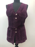 womens jacket  womens coat  womens  waistcoat  Vision Furs  vintage  vest  Urban Village Vintage  summer  Suede Jacket  Suede  purple  press stud fastening  Jacket  hippie  70  1970s  10