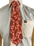 Vintage 1970s Paisley Print Kipper Tie in Orange - One Size