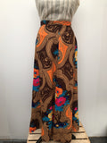 1970s Floral Print Maxi Skirt by Kati London - Size 8